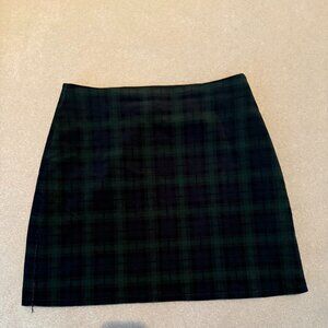 Blue/green plaid mini skirt Loft size 10